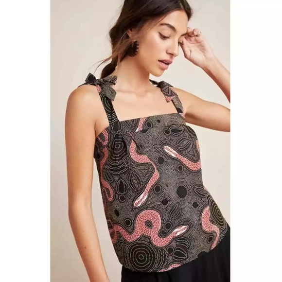 ANTHROPOLOGIE Corey Lynn Calter Ibiza Snake Tie Tank Top Size Small - Picture 1 of 6